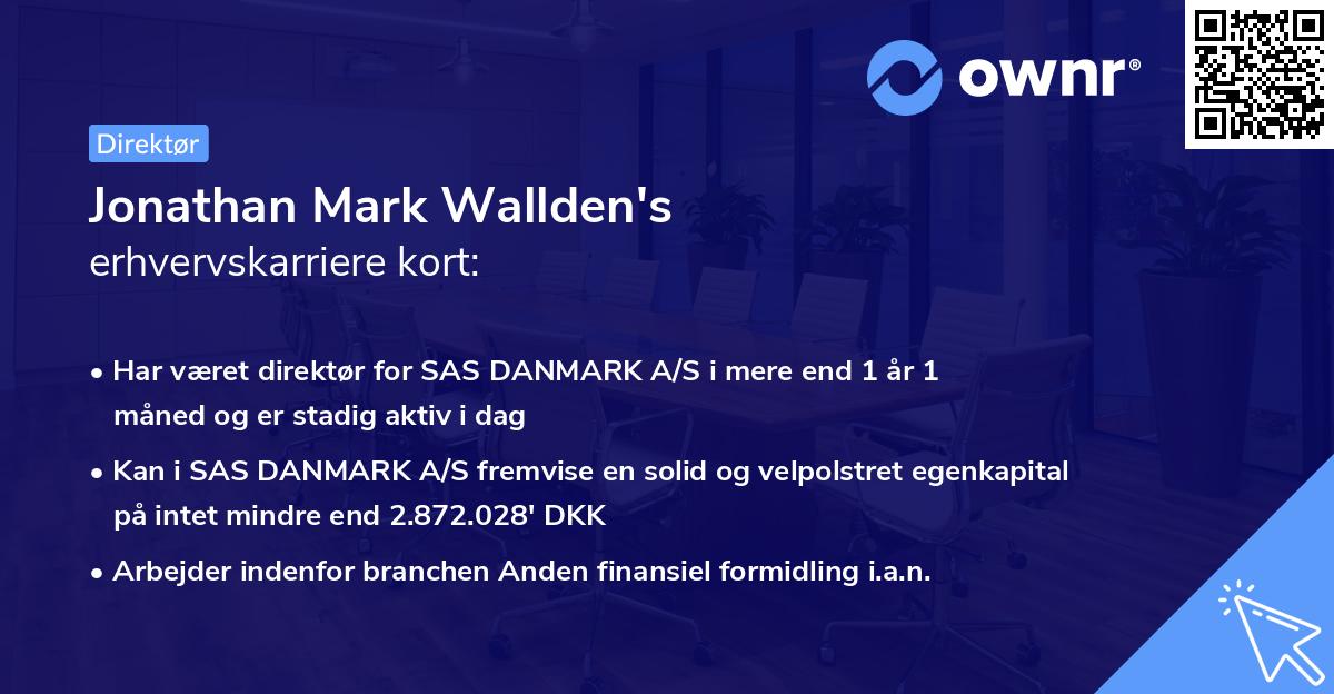 Jonathan Mark Wallden's erhvervskarriere kort