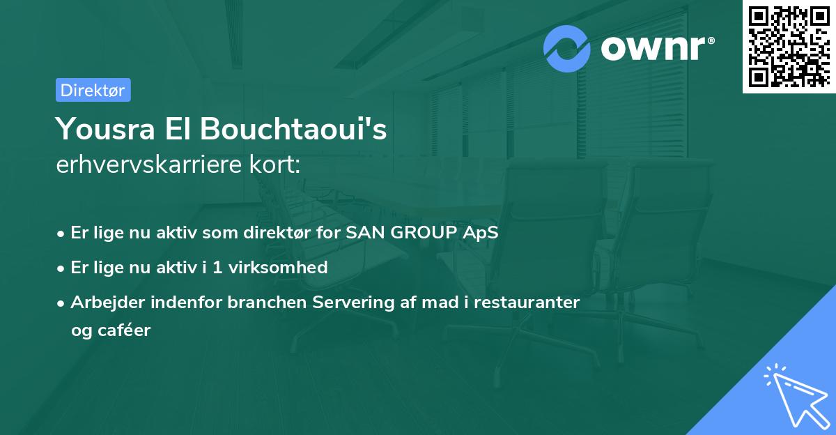 Yousra El Bouchtaoui's erhvervskarriere kort