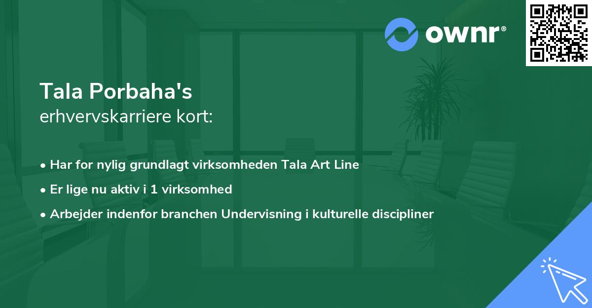 Tala Porbaha's erhvervskarriere kort