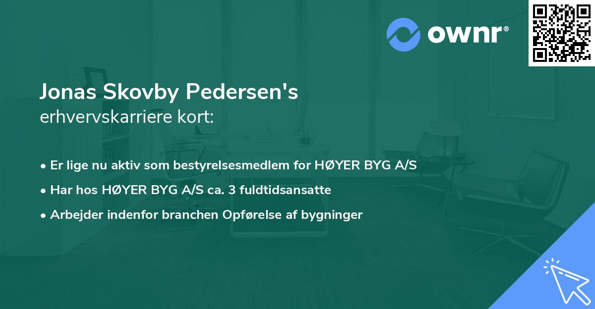 Jonas Skovby Pedersen's erhvervskarriere kort