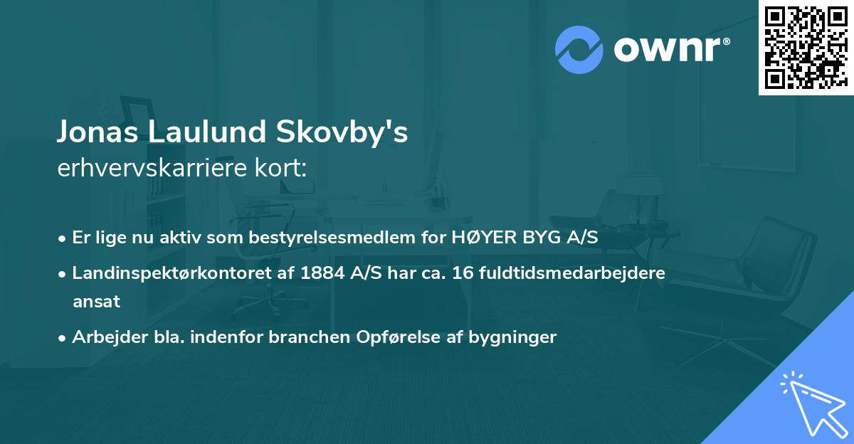 Jonas Laulund Skovby's erhvervskarriere kort