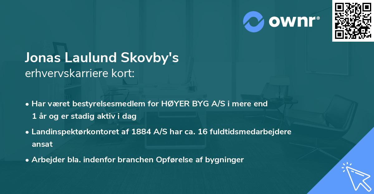 Jonas Laulund Skovby's erhvervskarriere kort