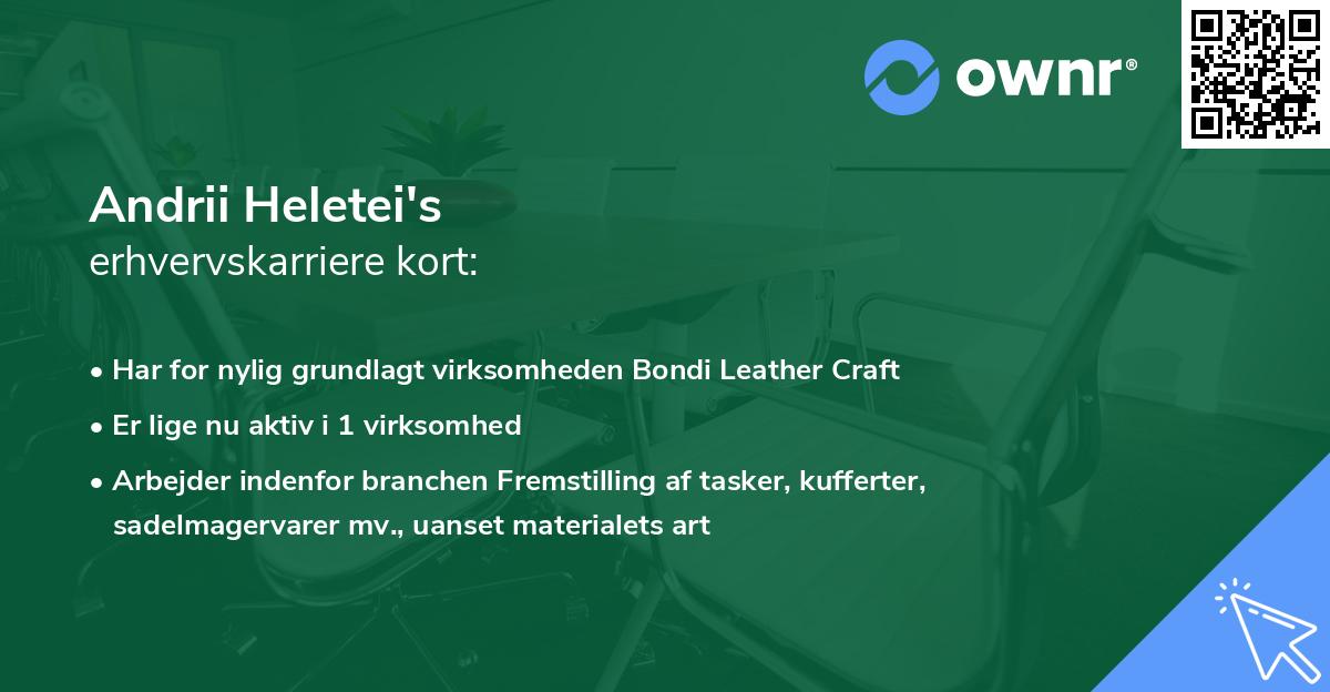 Andrii Heletei's erhvervskarriere kort