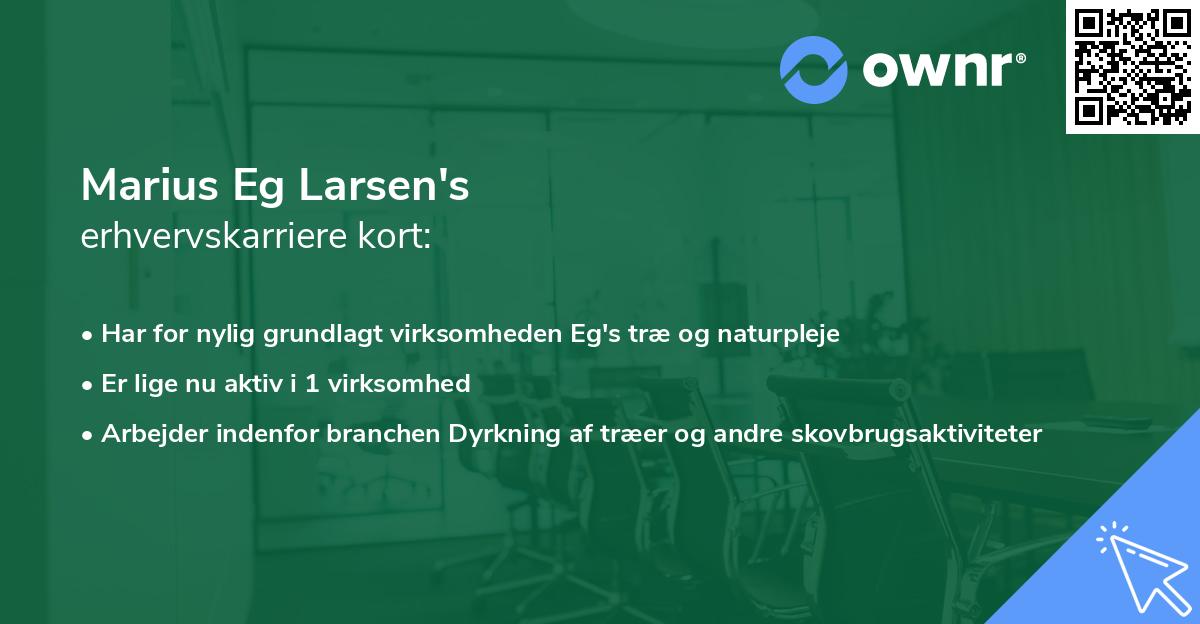 Marius Eg Larsen's erhvervskarriere kort