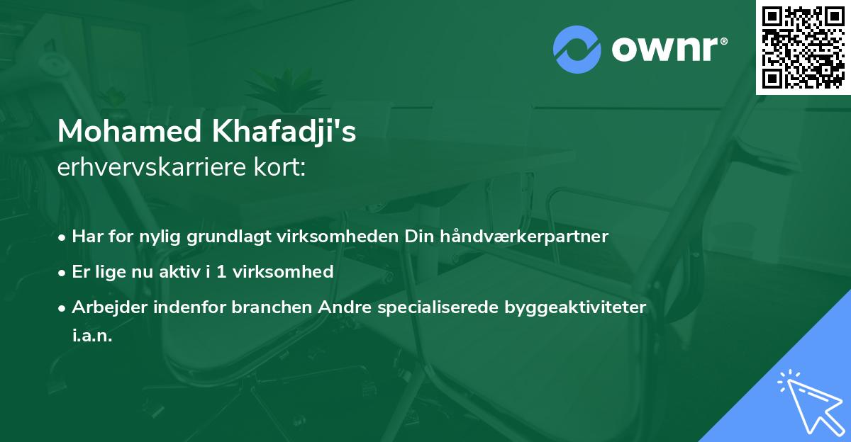 Mohamed Khafadji's erhvervskarriere kort