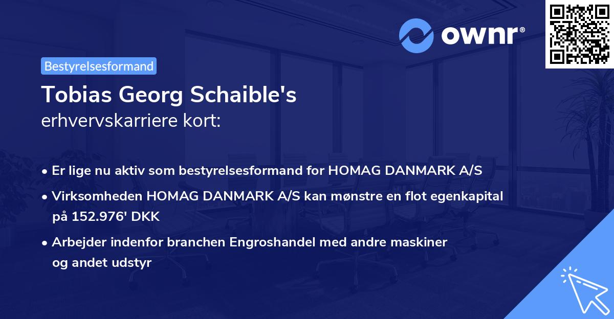 Tobias Georg Schaible's erhvervskarriere kort