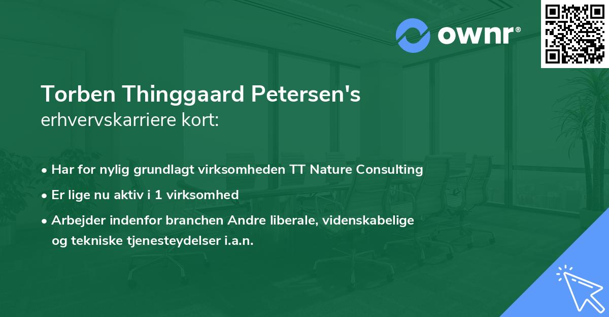 Torben Thinggaard Petersen's erhvervskarriere kort