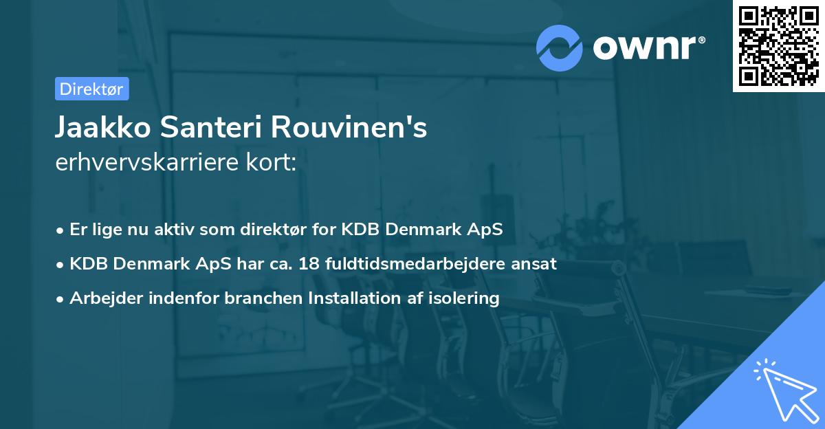 Jaakko Santeri Rouvinen's erhvervskarriere kort