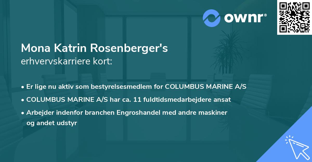 Mona Katrin Rosenberger's erhvervskarriere kort