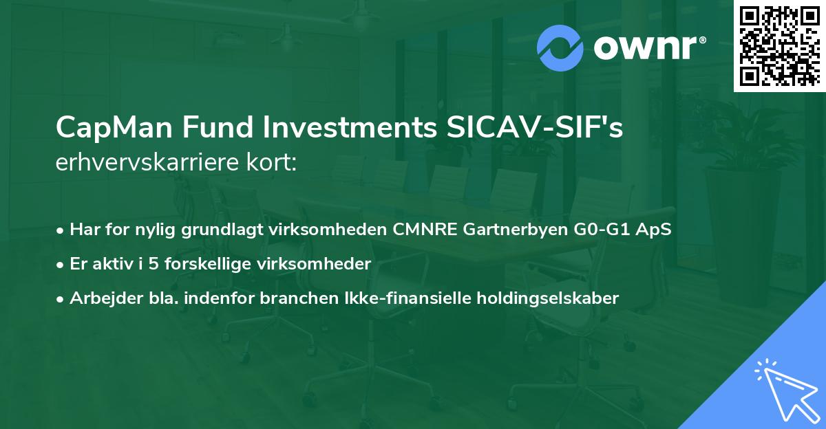 CapMan Fund Investments SICAV-SIF's erhvervskarriere kort
