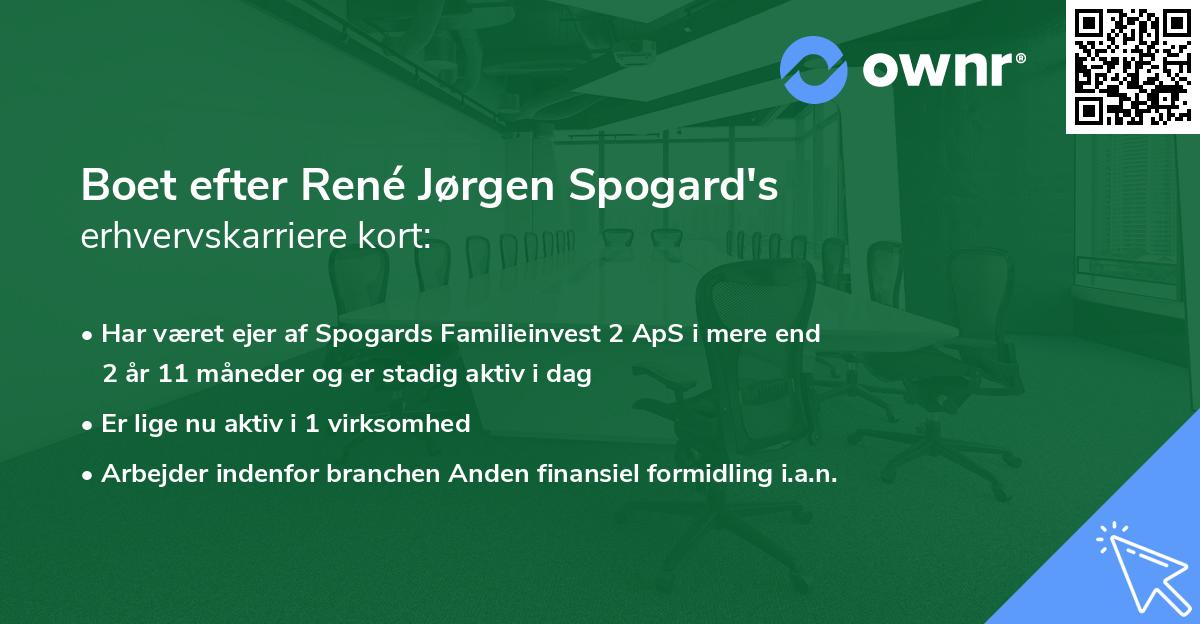 Boet efter René Jørgen Spogard's erhvervskarriere kort