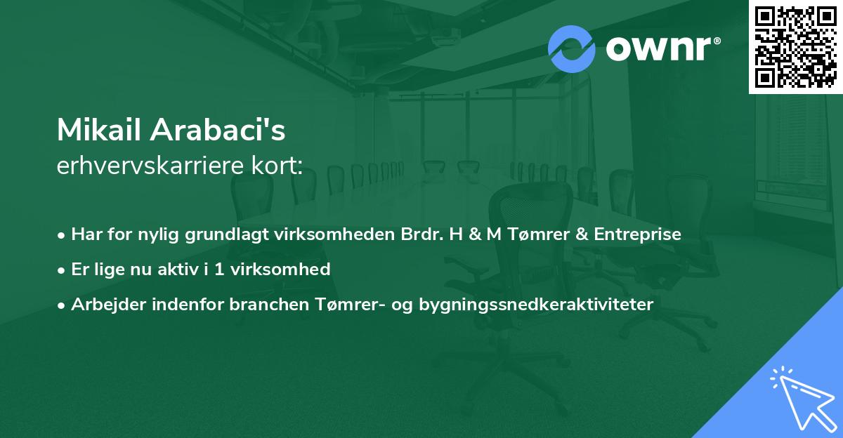 Mikail Arabaci's erhvervskarriere kort
