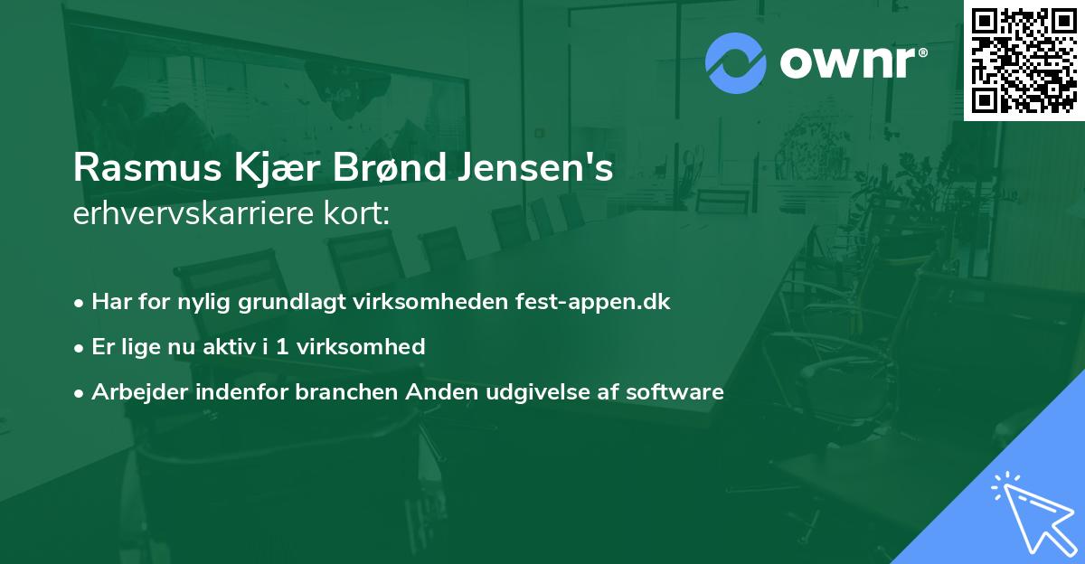 Rasmus Kjær Brønd Jensen's erhvervskarriere kort
