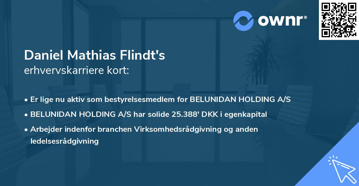 Daniel Mathias Flindt's erhvervskarriere kort