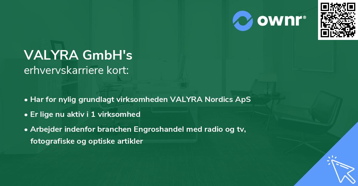 VALYRA GmbH's erhvervskarriere kort
