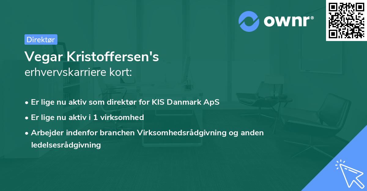 Vegar Kristoffersen's erhvervskarriere kort