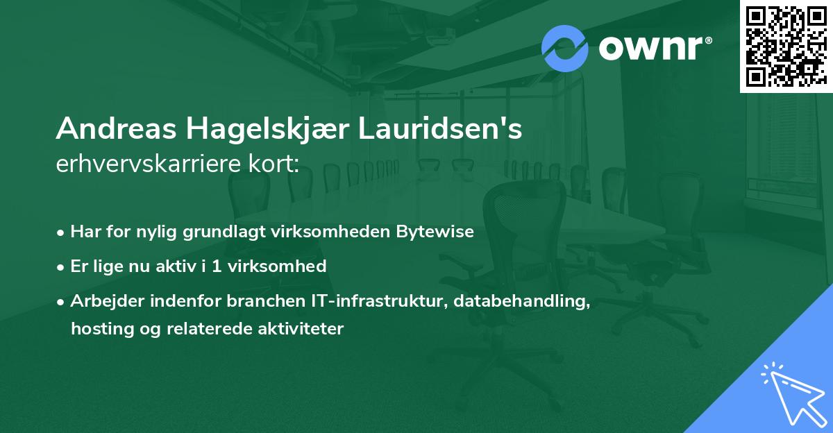 Andreas Hagelskjær Lauridsen's erhvervskarriere kort