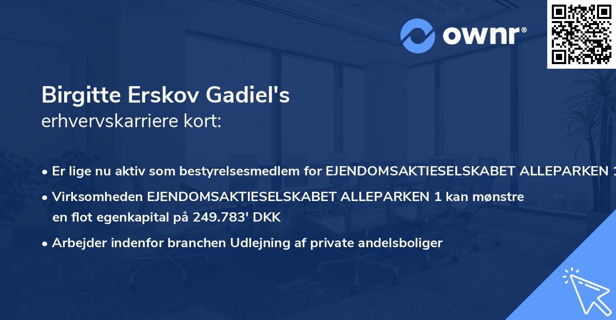 Birgitte Erskov Gadiel's erhvervskarriere kort