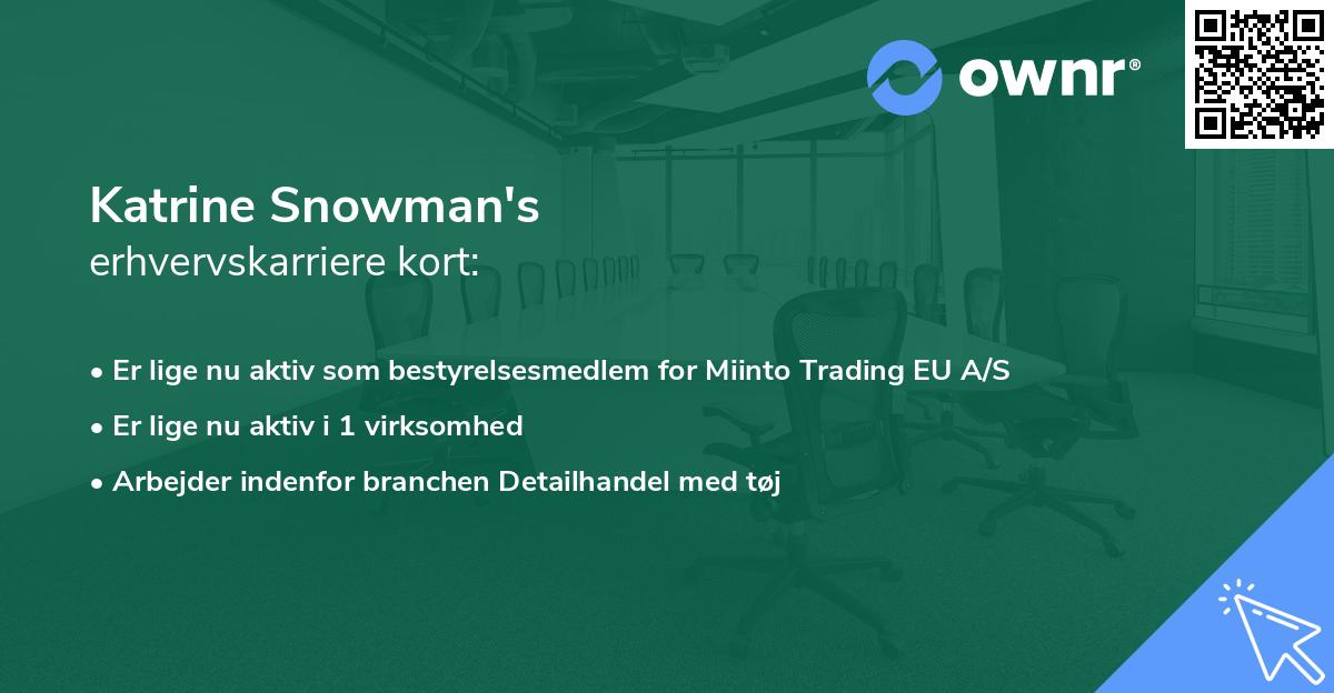 Katrine Snowman's erhvervskarriere kort