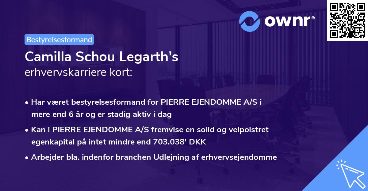 Camilla Schou Legarth's erhvervskarriere kort