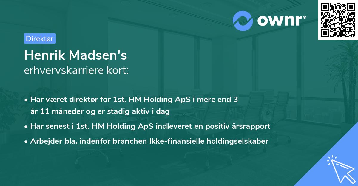 Henrik Madsen's erhvervskarriere kort