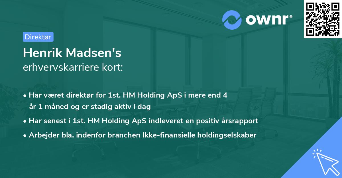 Henrik Madsen's erhvervskarriere kort
