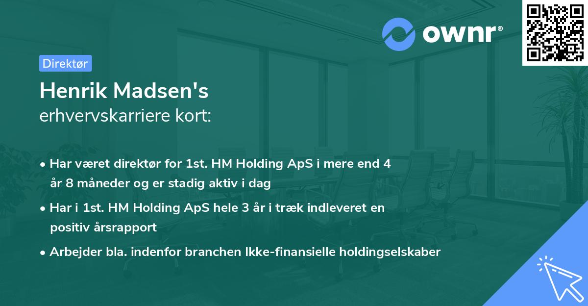 Henrik Madsen's erhvervskarriere kort