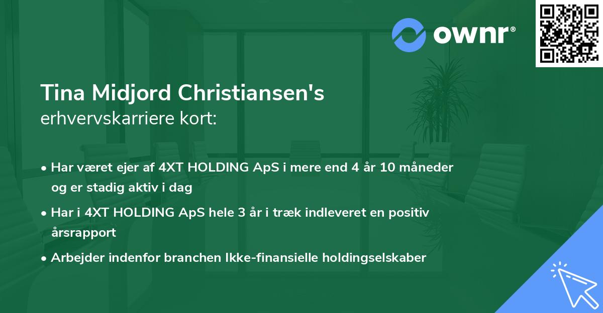 Tina Midjord Christiansen's erhvervskarriere kort