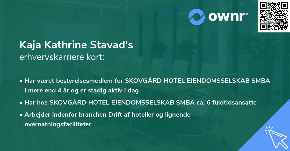 Kaja Kathrine Stavad's erhvervskarriere kort
