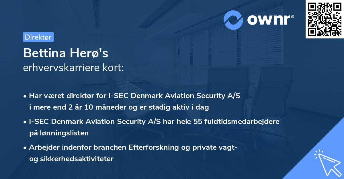 Bettina Herø's erhvervskarriere kort