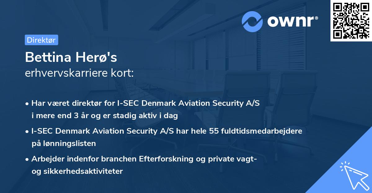 Bettina Herø's erhvervskarriere kort