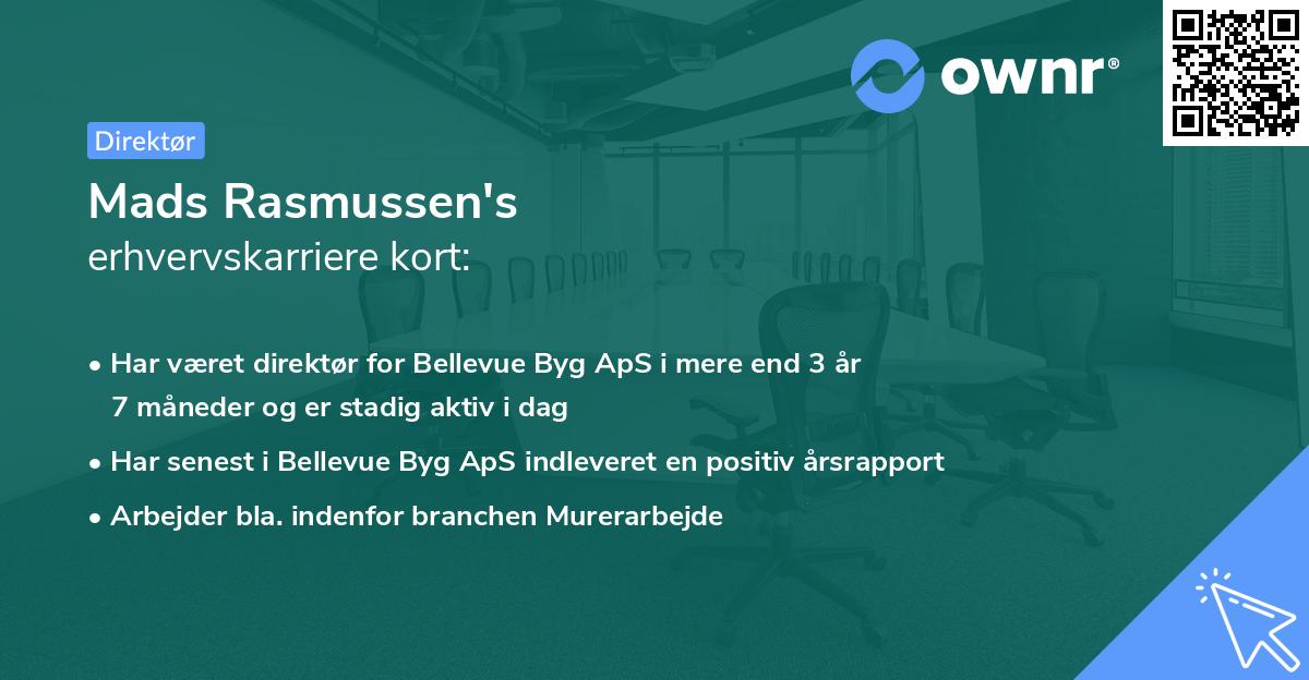 Mads Rasmussen's erhvervskarriere kort