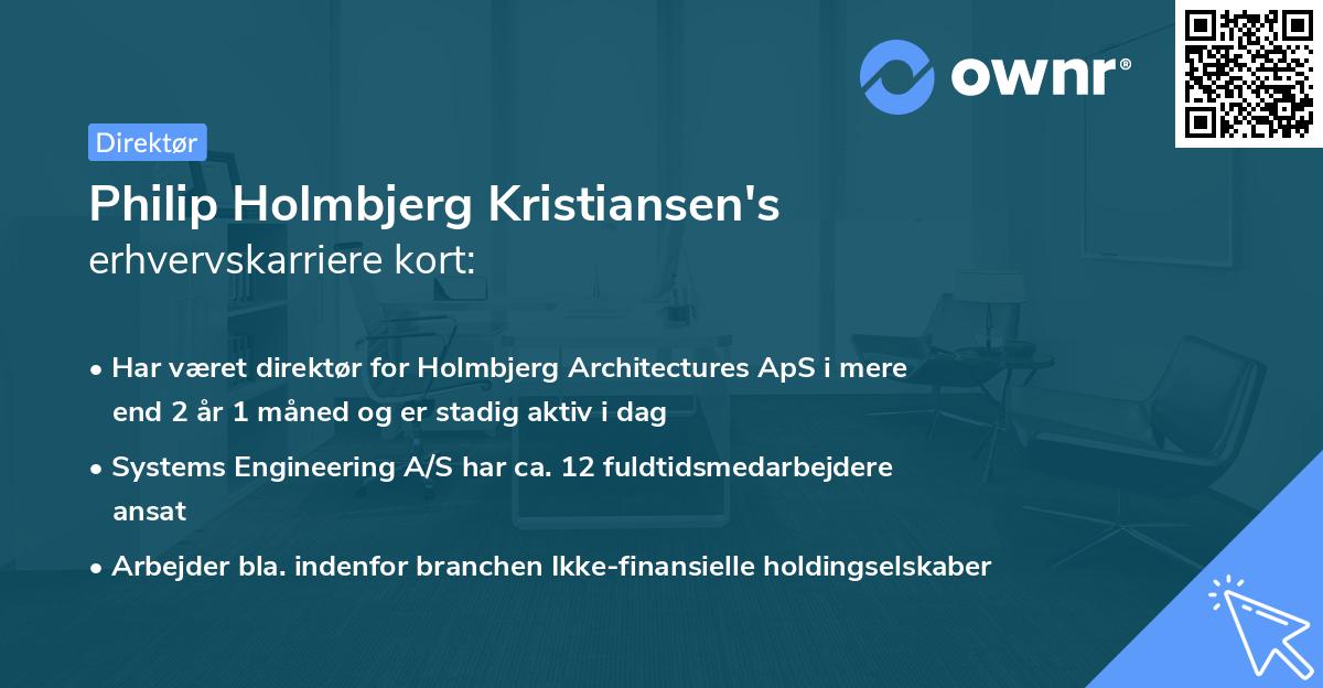 Philip Holmbjerg Kristiansen's erhvervskarriere kort