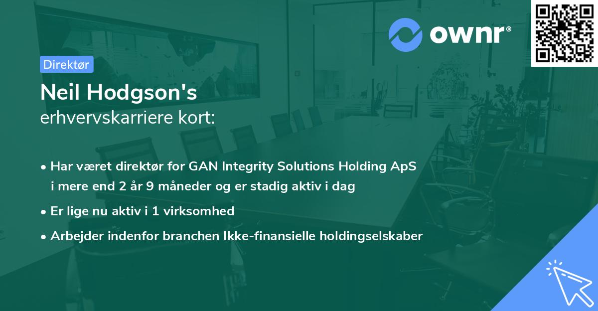 Neil Hodgson's erhvervskarriere kort