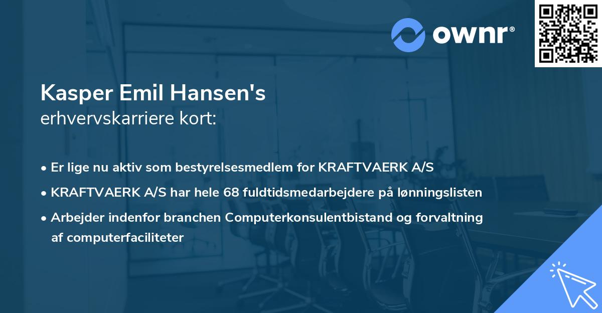 Kasper Emil Hansen's erhvervskarriere kort