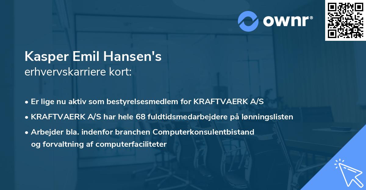 Kasper Emil Hansen's erhvervskarriere kort