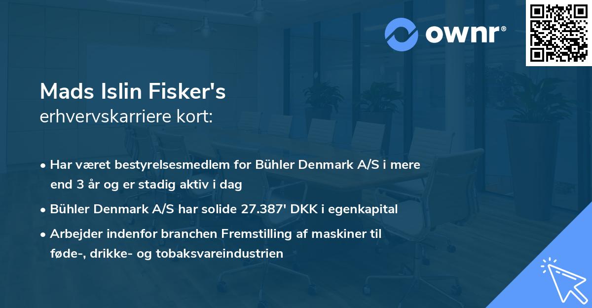 Mads Islin Fisker's erhvervskarriere kort