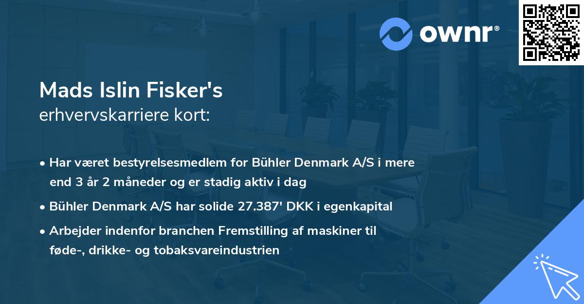 Mads Islin Fisker's erhvervskarriere kort