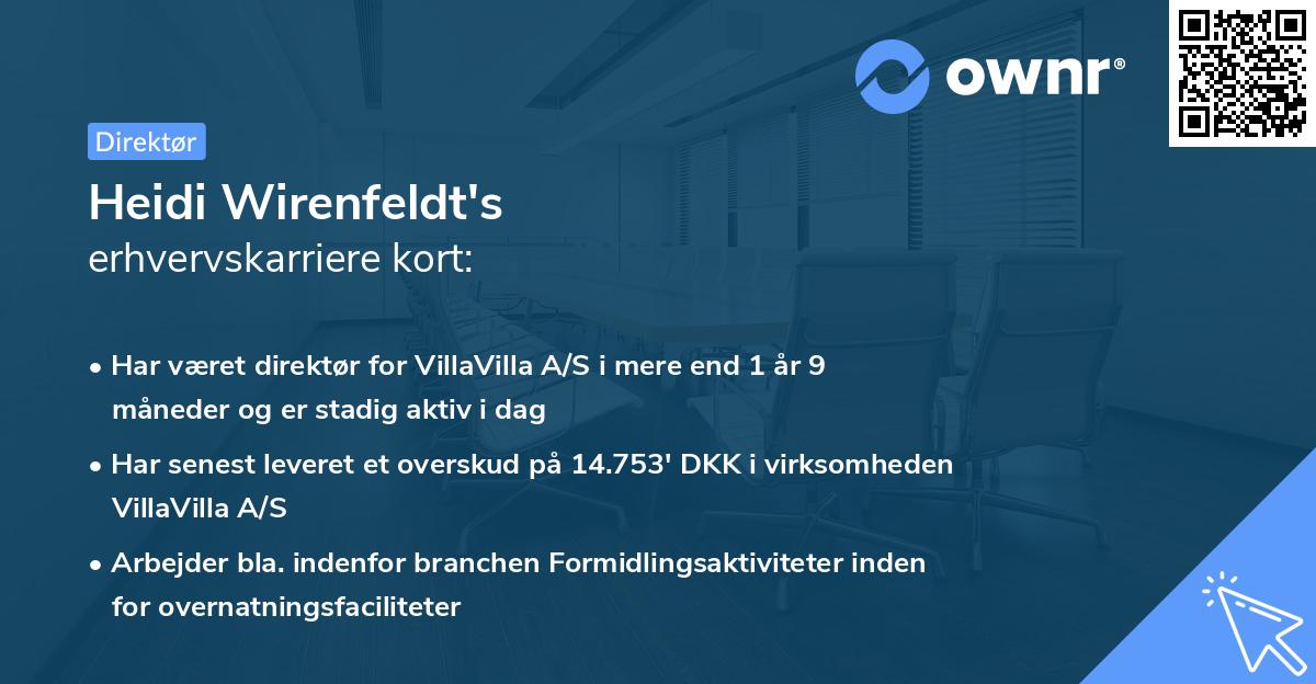 Heidi Wirenfeldt's erhvervskarriere kort