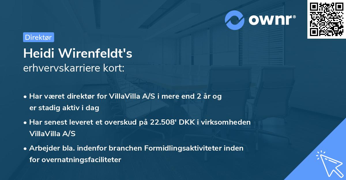 Heidi Wirenfeldt's erhvervskarriere kort