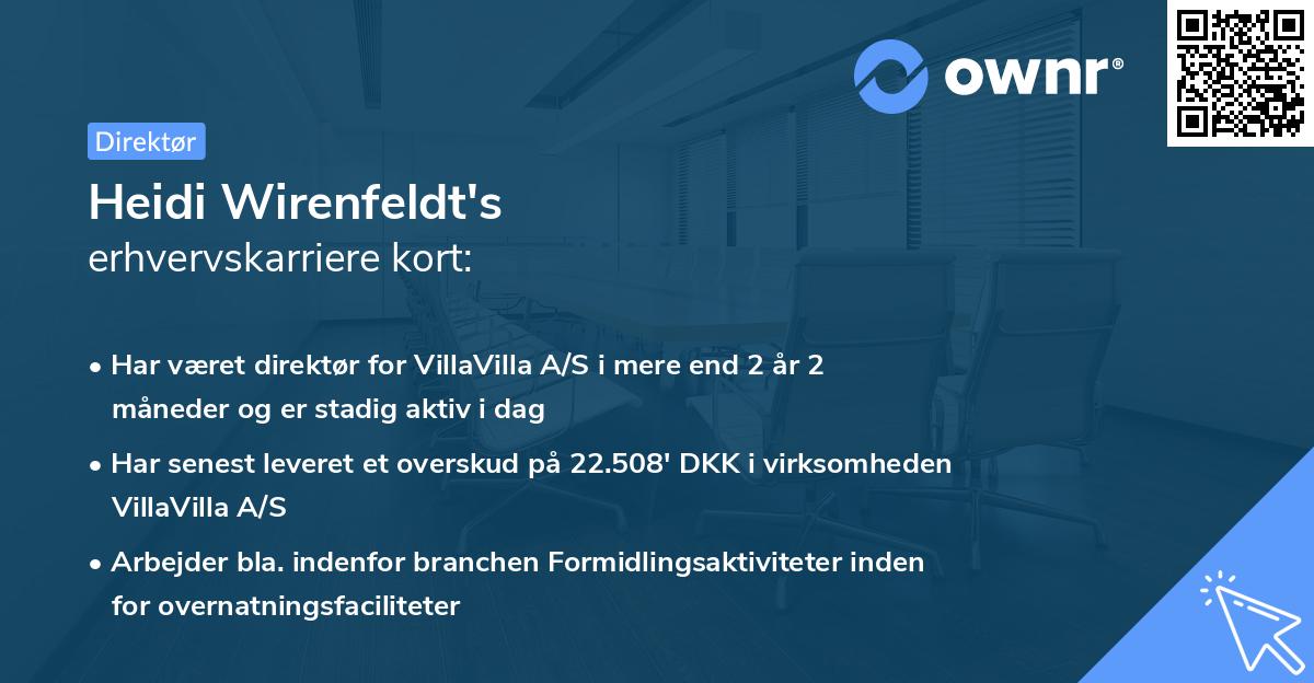 Heidi Wirenfeldt's erhvervskarriere kort