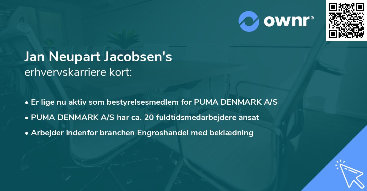 Jan Neupart Jacobsen's erhvervskarriere kort