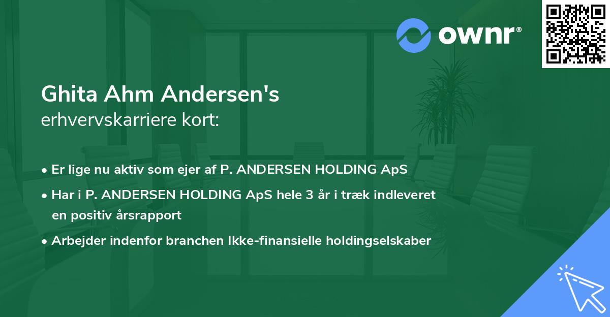 Ghita Ahm Andersen's erhvervskarriere kort