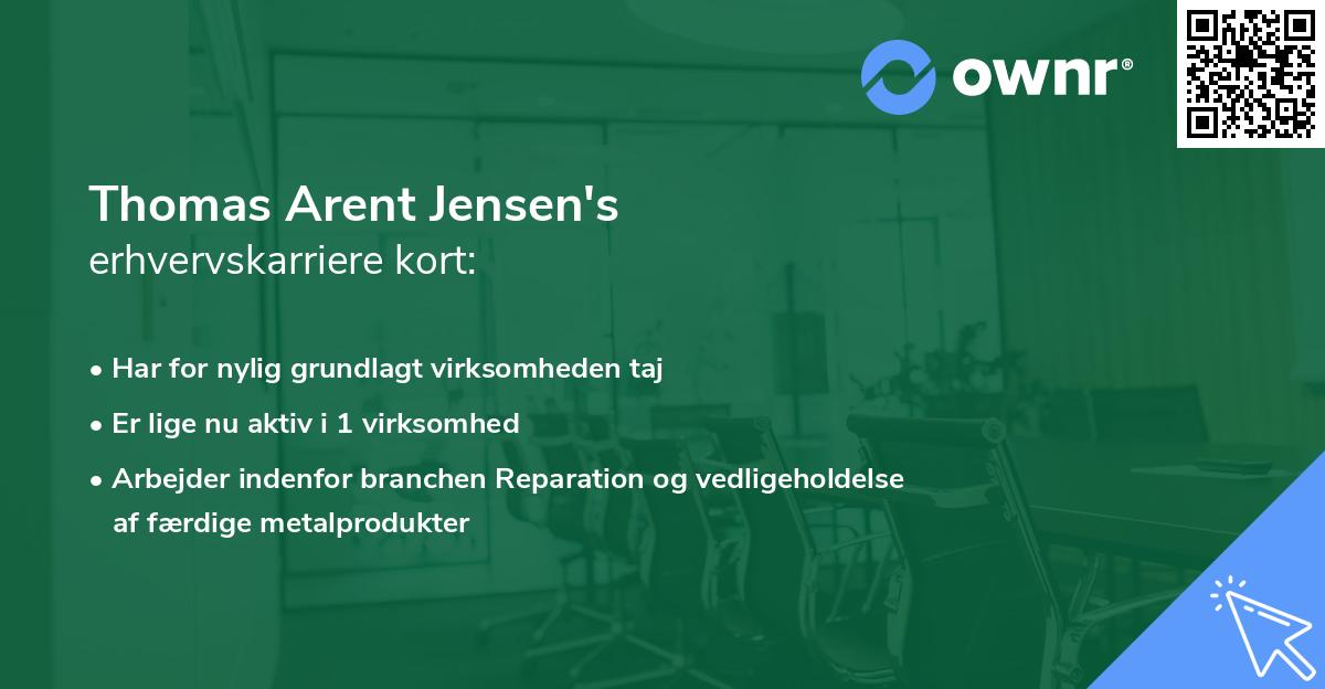 Thomas Arent Jensen's erhvervskarriere kort
