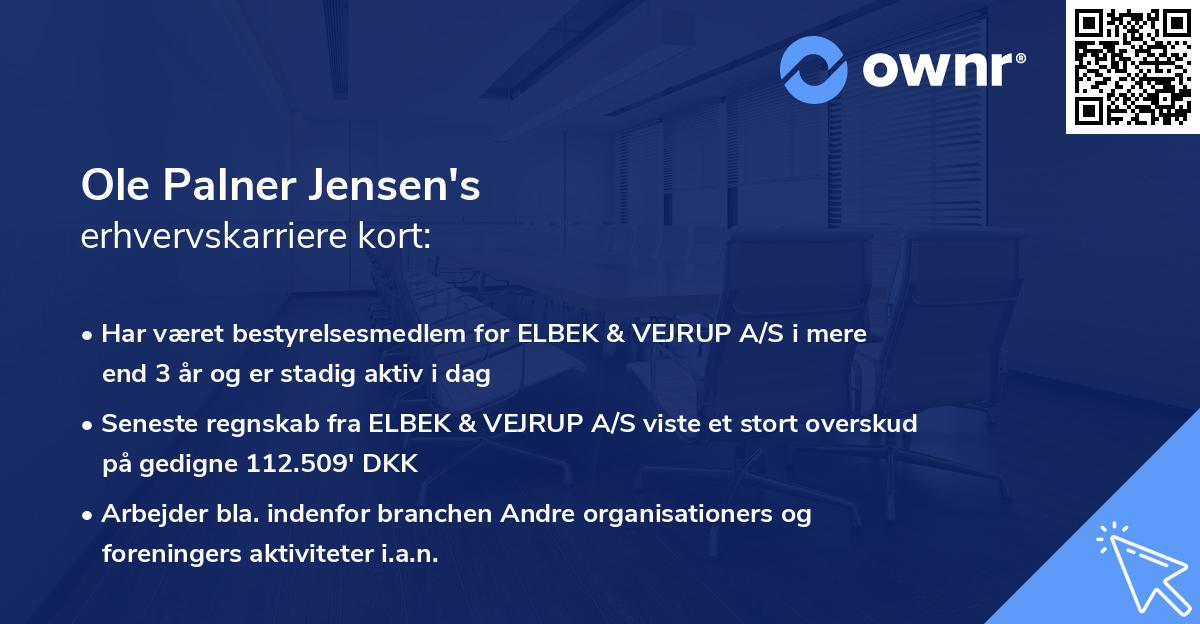 Ole Palner Jensen's erhvervskarriere kort