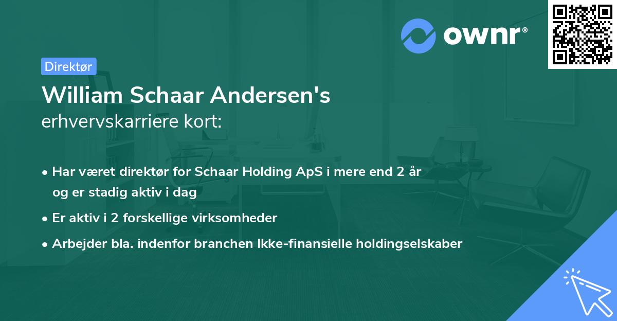 William Schaar Andersen's erhvervskarriere kort