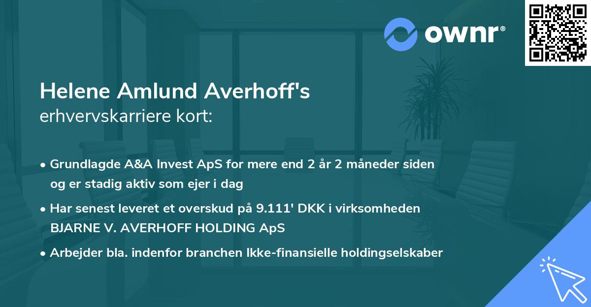 Helene Amlund Averhoff's erhvervskarriere kort