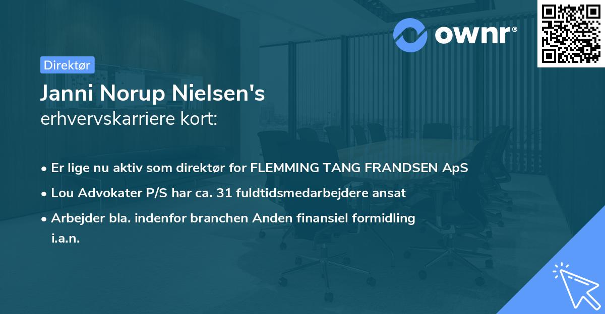 Janni Norup Nielsen's erhvervskarriere kort