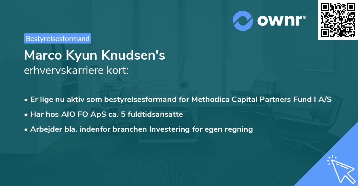 Marco Kyun Knudsen's erhvervskarriere kort