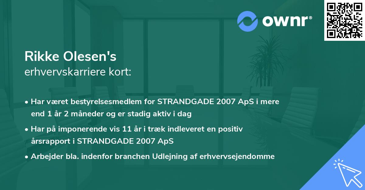 Rikke Olesen's erhvervskarriere kort